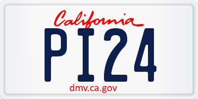 CA license plate PI24