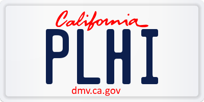 CA license plate PLHI