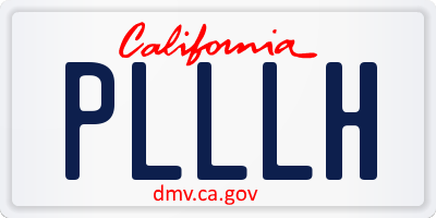 CA license plate PLLLH