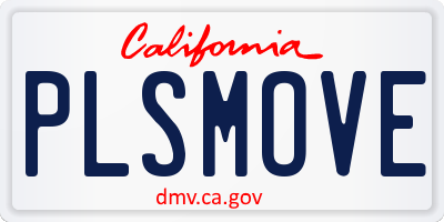 CA license plate PLSMOVE