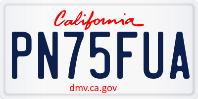 CA license plate PN75FUA