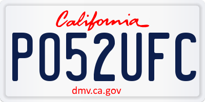 CA license plate PO52UFC
