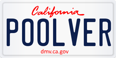 CA license plate POOLVER