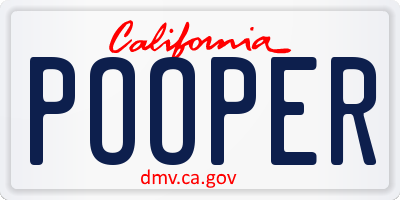 CA license plate POOPER
