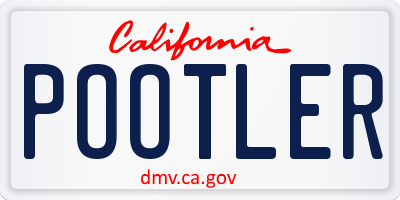 CA license plate POOTLER