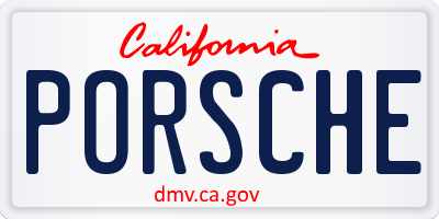 CA license plate PORSCHE
