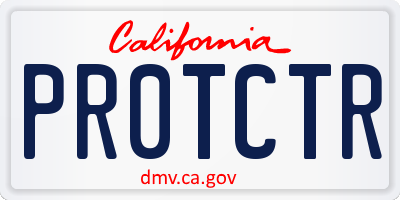 CA license plate PR0TCTR