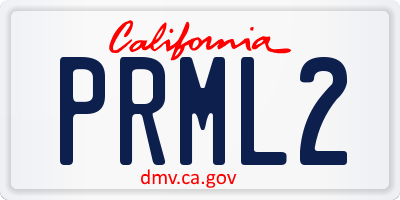 CA license plate PRML2