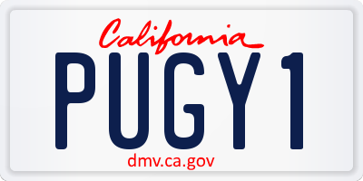 CA license plate PUGY1