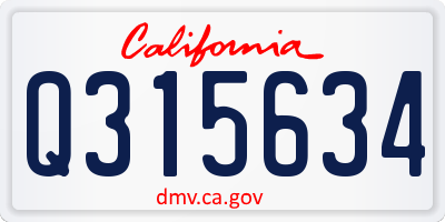 CA license plate Q315634