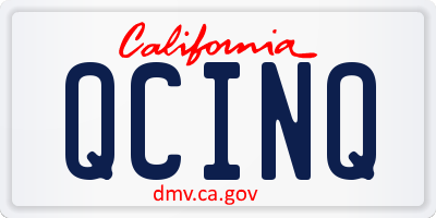 CA license plate QCINQ
