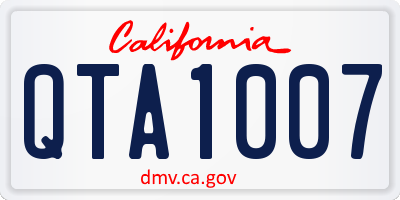 CA license plate QTA1007