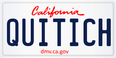 CA license plate QUITICH