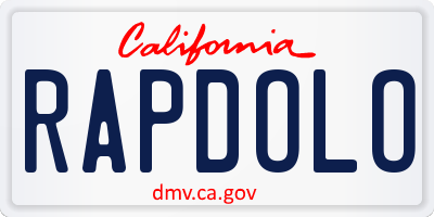 CA license plate RAPDOLO
