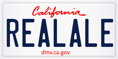 CA license plate REALALE