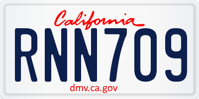 CA license plate RNN709