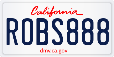 CA license plate ROBS888