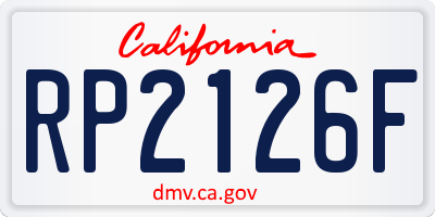CA license plate RP2126F