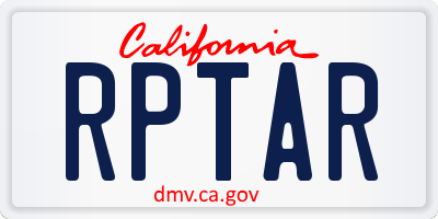 CA license plate RPTAR