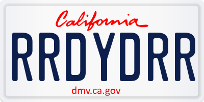 CA license plate RRDYDRR