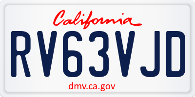 CA license plate RV63VJD