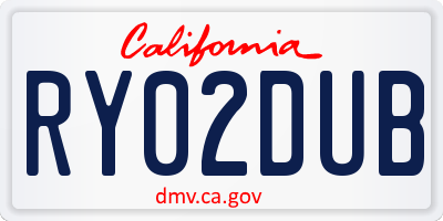 CA license plate RY02DUB