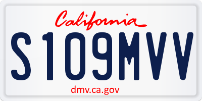 CA license plate S109MVV