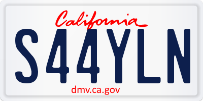CA license plate S44YLN