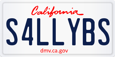 CA license plate S4LLYBS