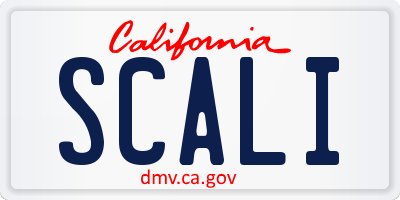 CA license plate SCALI