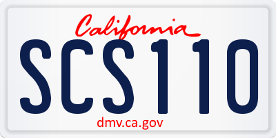 CA license plate SCS110