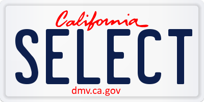 CA license plate SELECT
