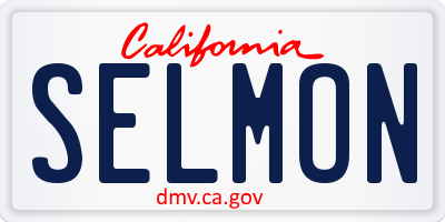 CA license plate SELMON
