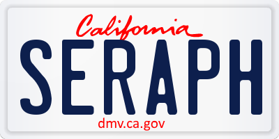 CA license plate SERAPH