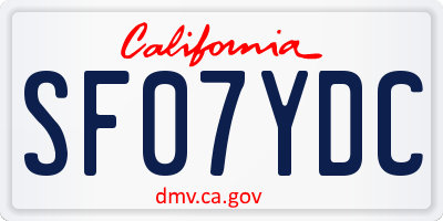 CA license plate SF07YDC