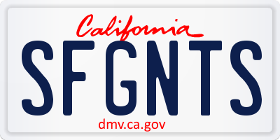 CA license plate SFGNTS