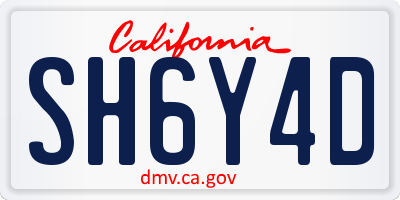 CA license plate SH6Y4D