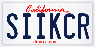 CA license plate SIIKCR