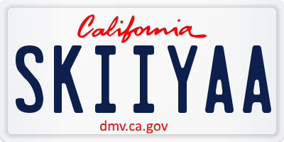CA license plate SKIIYAA