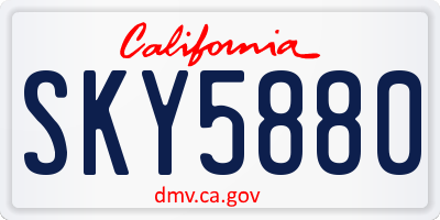 CA license plate SKY5880