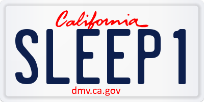 CA license plate SLEEP1
