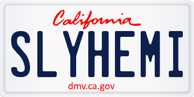 CA license plate SLYHEMI