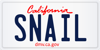CA license plate SNAIL