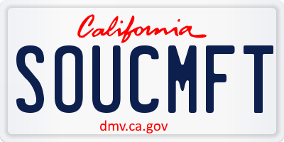 CA license plate SOUCMFT