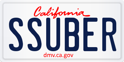 CA license plate SSUBER