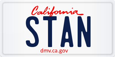 CA license plate STAN