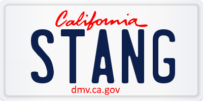 CA license plate STANG