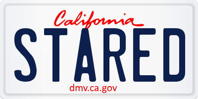 CA license plate STARED