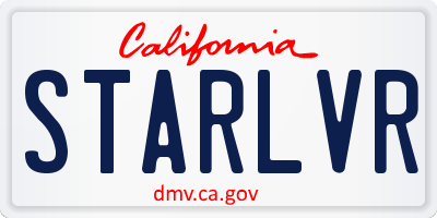 CA license plate STARLVR