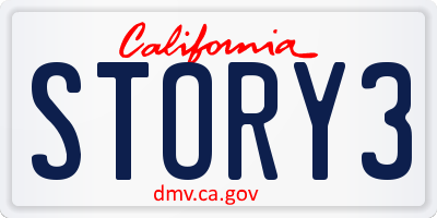 CA license plate STORY3